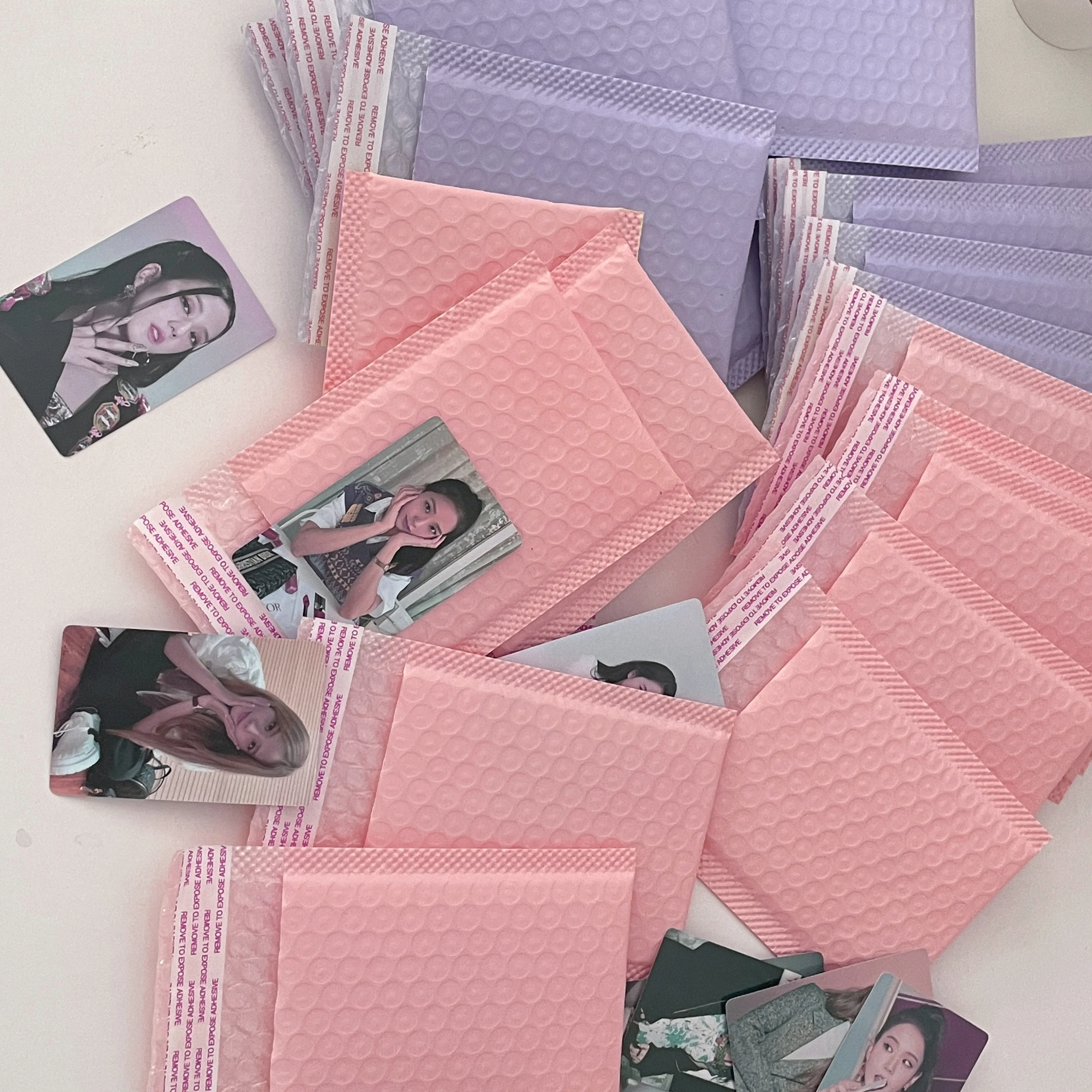 50Pcs/lot Pink Bubble Mailers Wrap Self Seal Poly Mailer Envelopes Packaging for Business Purple Shipping Bag Exquisite Gifts