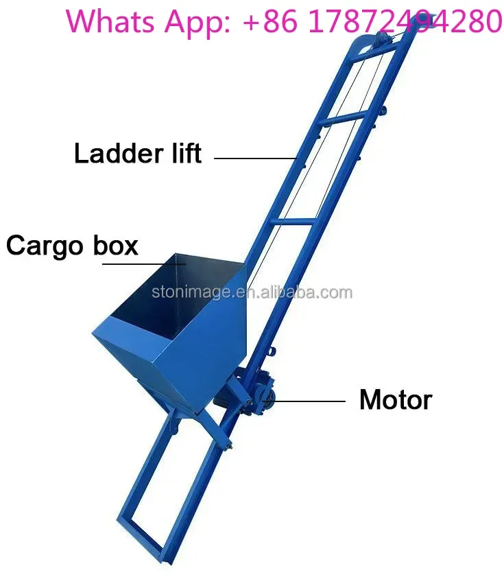 All-Electric Concrete & Mortar Conveyor Bucket Elevator for Construction Site Slope Loading