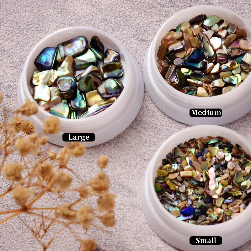 1 boîte de flocons de coquille d'aurore naturelle, décorations pour Nail Art, pierre de coquille colorée, accessoires de manucure, vente en gros, livraison directe