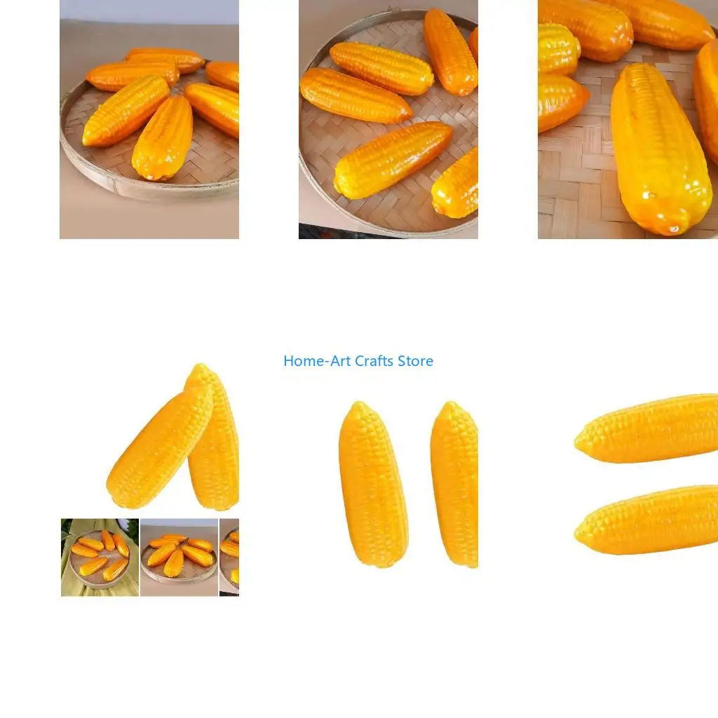 Y3NA 2Piece Artificial Corn Cobs Models Realistic Corn Simulation Vegetable for Basket Display Thanksgiving Party Decoration