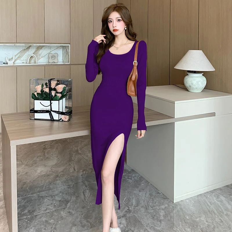 

Knee Length Pullover Off Shoulder Sweaters Jumpers Women Irregular Half-Open Formal Morning OL Japanese Style Versatile Harajuku