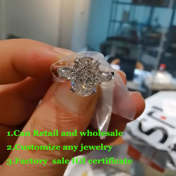 

Кольцо с бриллиантом IGI Lab, овальное кольцо D, цвет 1, 2, 3 карата, кольцо из белого золота 14 карат, обручальное кольцо с бриллиантом, кольцо для вечеринки