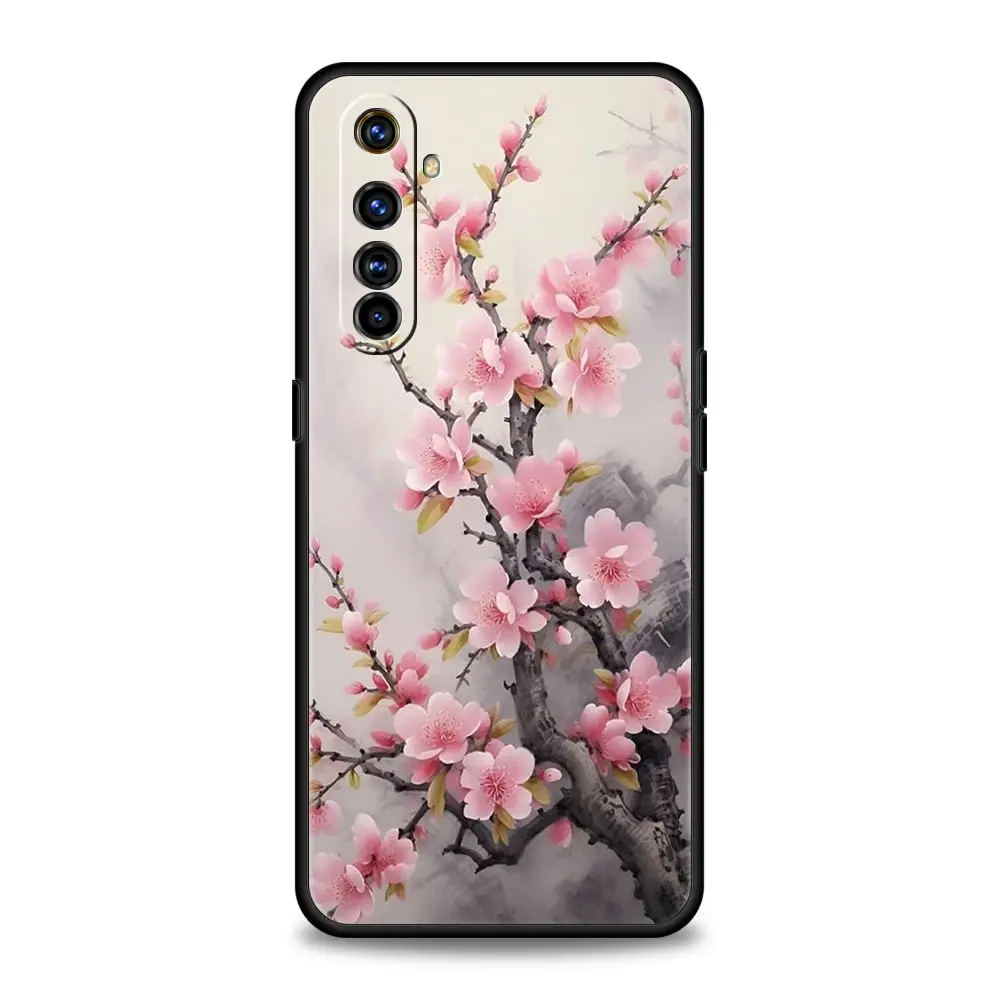 เคสโทรศัพท์สำหรับ Realme 12 11 10 9 8 5ก. 7 6 GT5 GT3 GT2โปรพลัส C21 C11 C25 C35 Realme GT NEO 2 3T 5ลายต้นไม้ดอกซากุระ