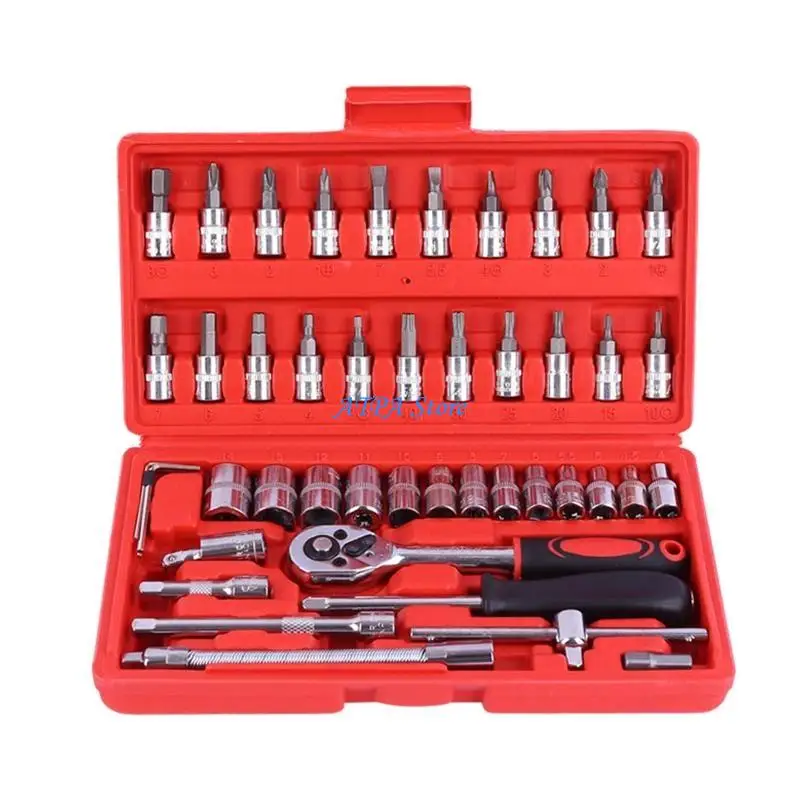 

U13C Multifunctional Ratchet Spanner Set Flexible for Head Ratchet Box Wrench Socket Screwdriver Bits Auto Repairing Tools 46