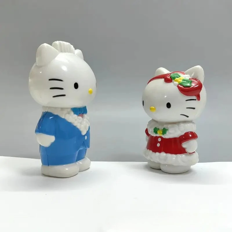 อะนิเมะเฮลโลคิตตี้คริสต์มาสสไตล์คู่การ์ตูนรูปต่อพ่วงเดสก์ท็อปเครื่องประดับของเล่นตกแต่งของขวัญวันเกิด
