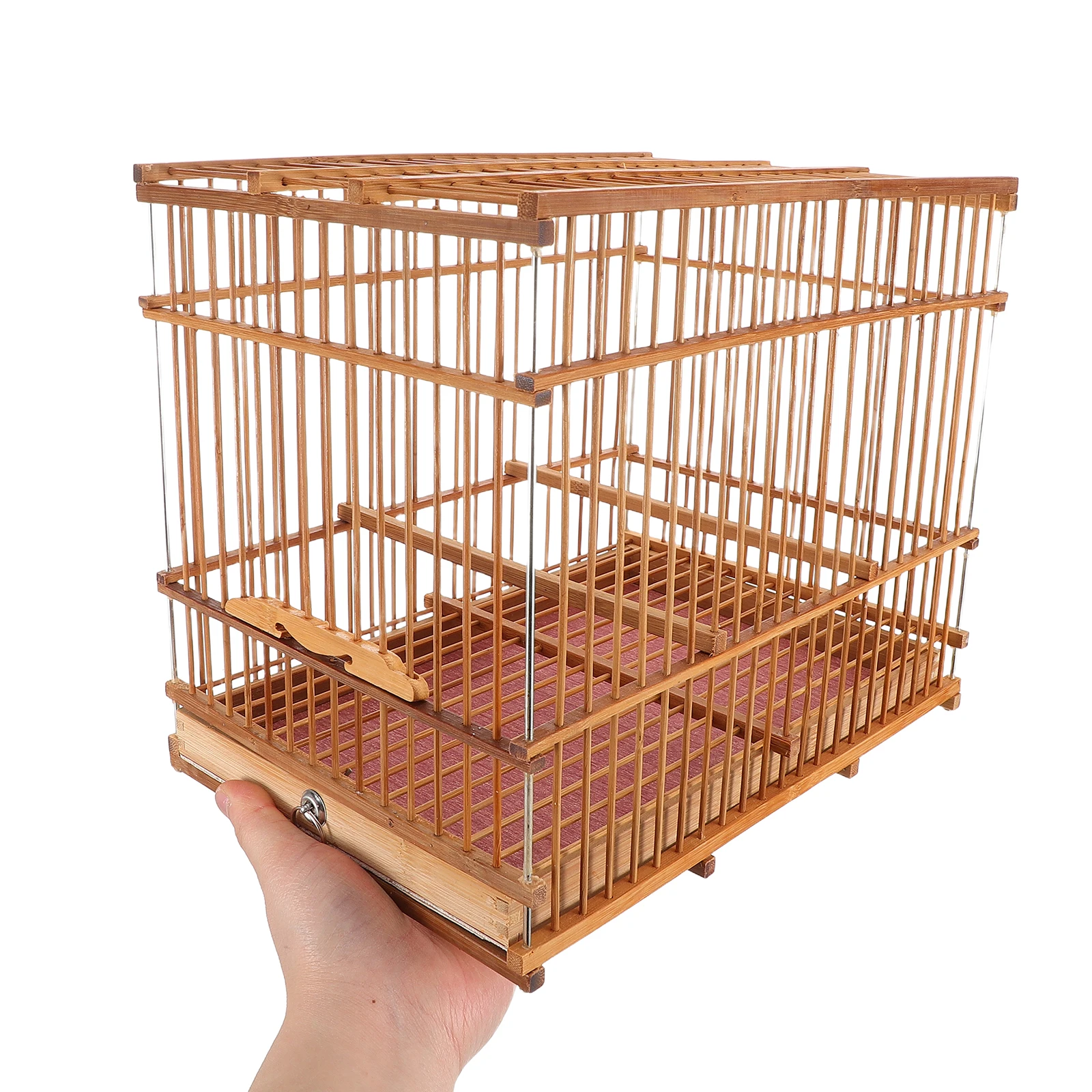 

Bamboo Bird Cage Small Lightweight Portable Travel Carrier For Parakeet Lovebird Cockatiel Outdoor Indoor Use Hanging