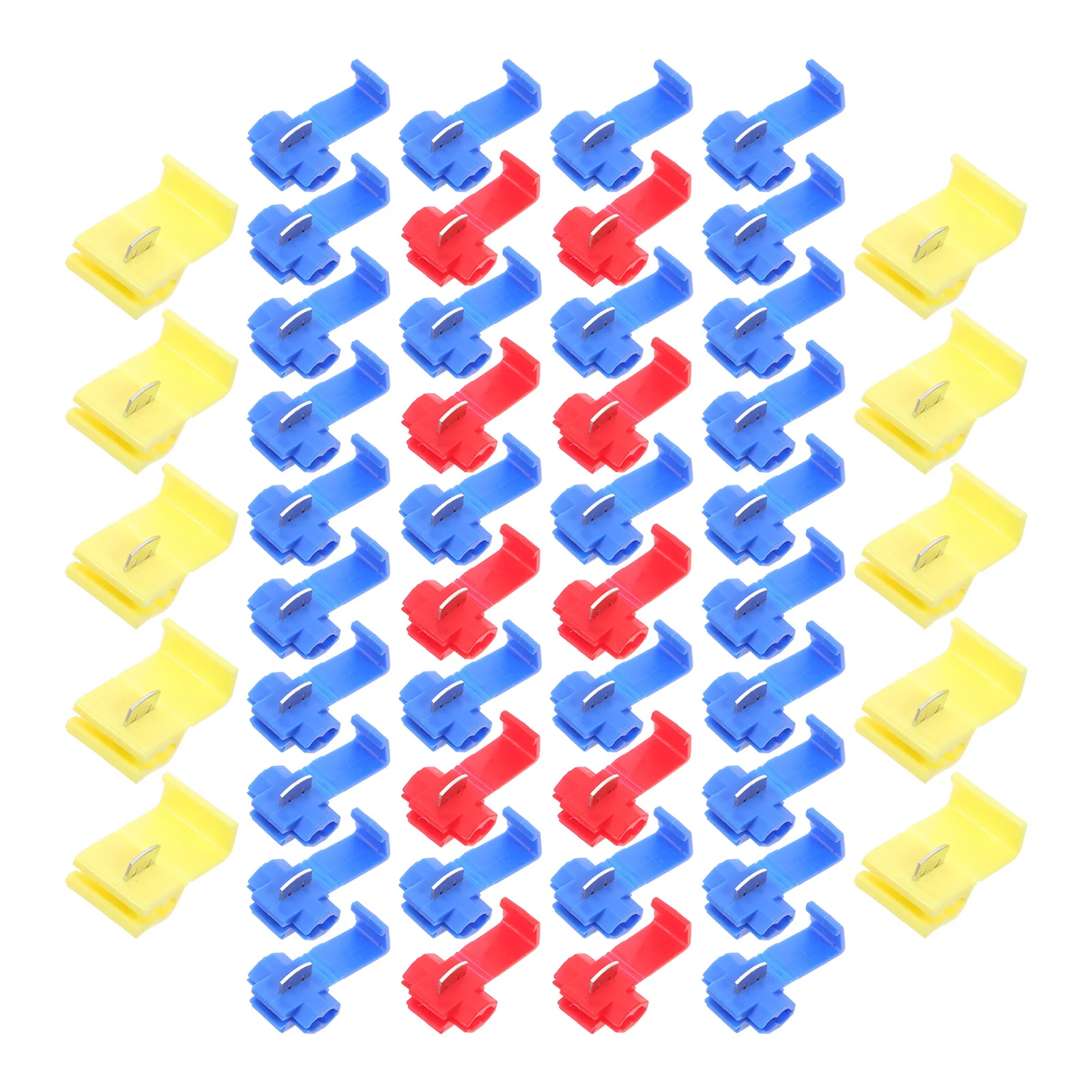 

50 шт. Т-образные разъемы для проводов, электрический комплект для быстрого сращивания, пайка не требуется, универсальный диапазон, улучшенная безопасность, правильное тестирование