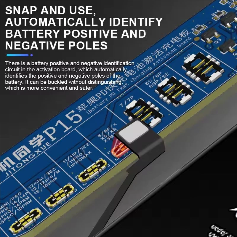 Placa de activación de carga de batería sin desmontaje JTX P15 con carga PD para iPhone 6/6S/7/7P/8/XS/MAX/11/12/13/14/15 Pro Max