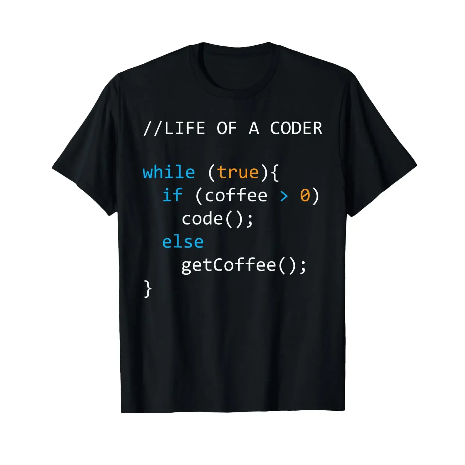 Life of a Coder Coffee Computer Science Nerd Developer T Shirt vintage Washed streetwear designer clothes Top For Everyday Wear
