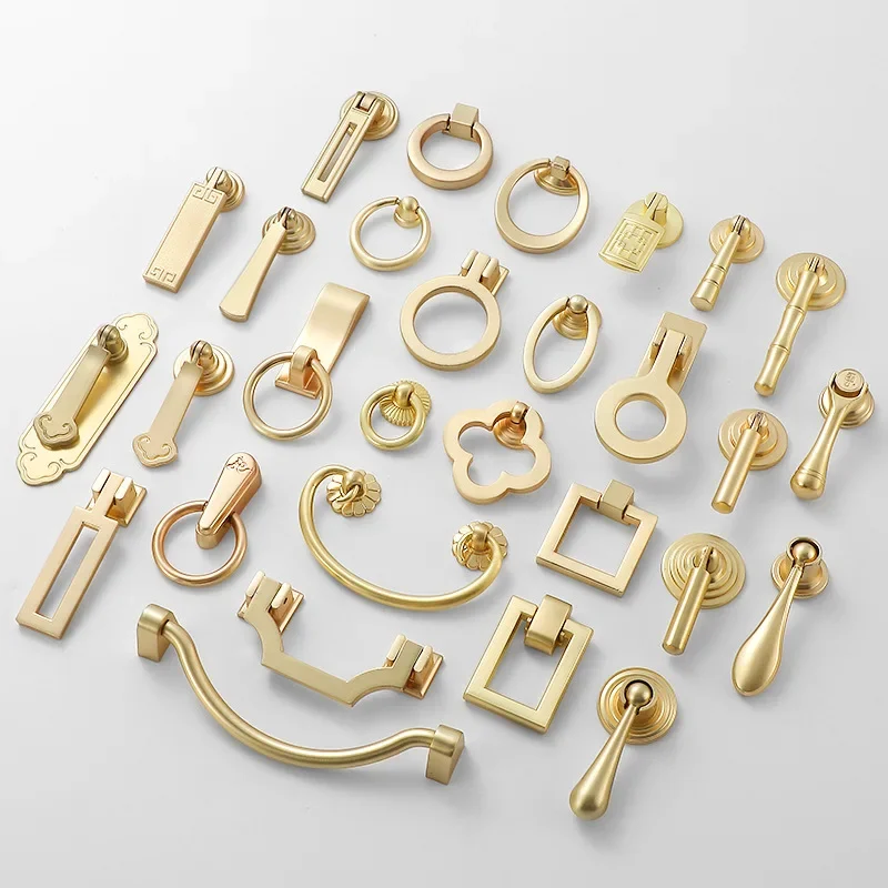 1pc Zinc Alloy Gold Drawer Pulls Brushed Gold Handles for Cabinets, Gold Kitchen Cabinet Handles and Pulls Dresser Handles