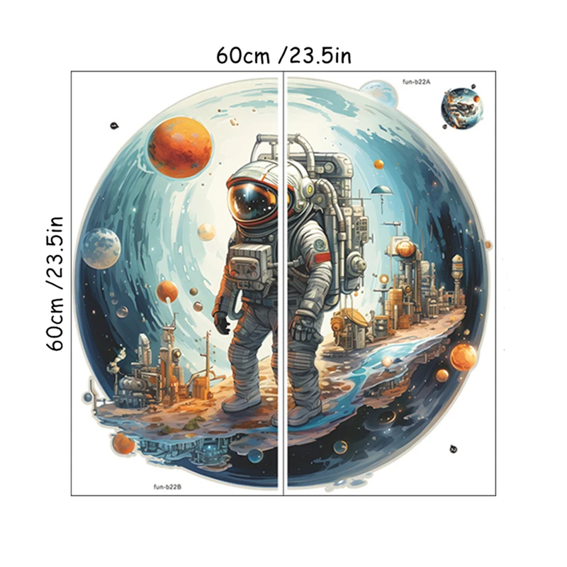 Space Astronaut Vinyl Walls Art Stickers Home Decoration for Living Room Kids Bedroom Cosmic Planets Creative Sci-fi Wallpaper