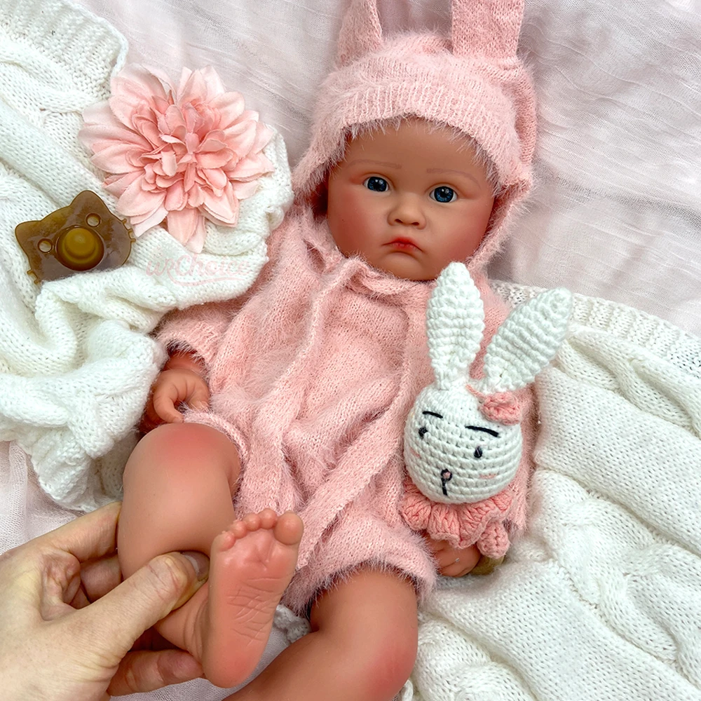 Chubby Soft Handmade 18Inch Silicone Baby Girl Lifelike Waterproof Newborn Doll Anatomically Correct for Emotional Support