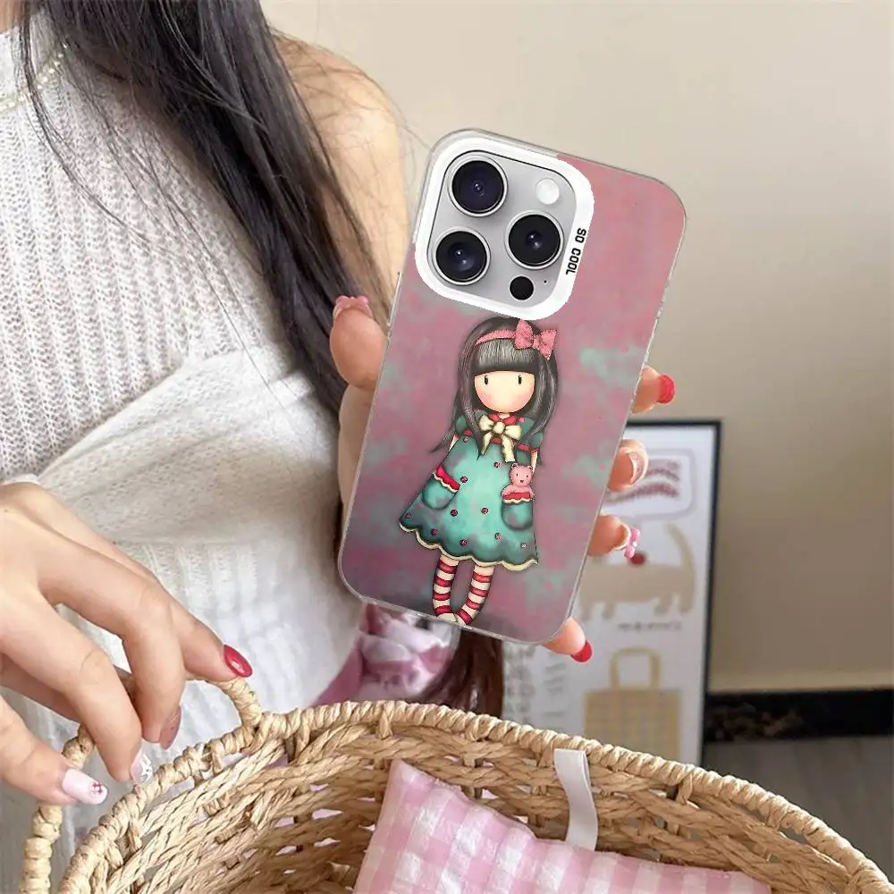 حافظة هاتف S-Santoro G-Gorjuss للفتيات حافظة هاتف أنيقة فضية مضادة للصدمات لهاتف آيفون 17,16,15,14,13,12,11 Pro Max,X,XS,XR,7,8 Plus #4