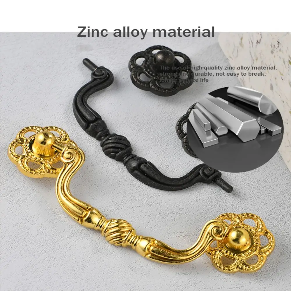 

5pcs Retro Cabinet Door Knobs Luxury Single Hole Wardrobe Drawer Pulls Push-pull Furniture Hardware European ring handle