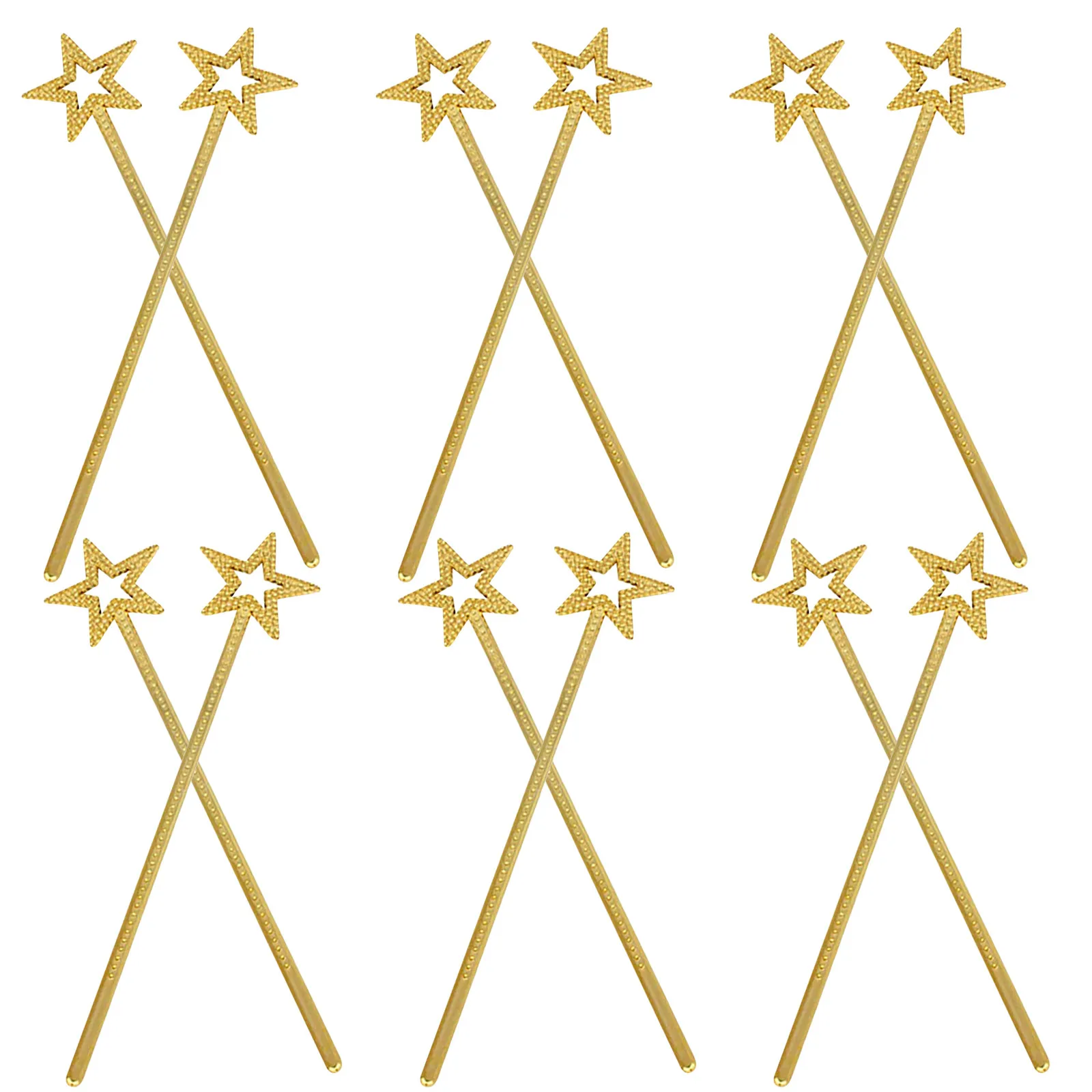 12本セット-星の杖-きらめく星のプリンセス妖精の杖-女の子用コスチューム-誕生日パーティー-ロールプレイ用-妖精の杖-子供用
