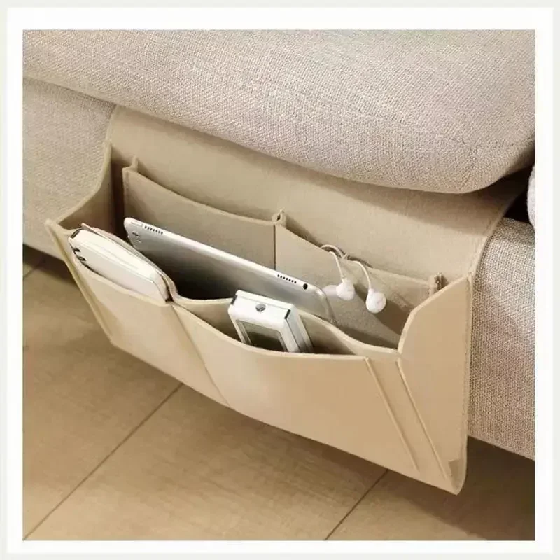 Felt Bedside Storage Organizer Bag Phone Book Magazine Holder Pockets Hanging Storage Bag Baby Tissue Box Sofa Side Pouch Bag