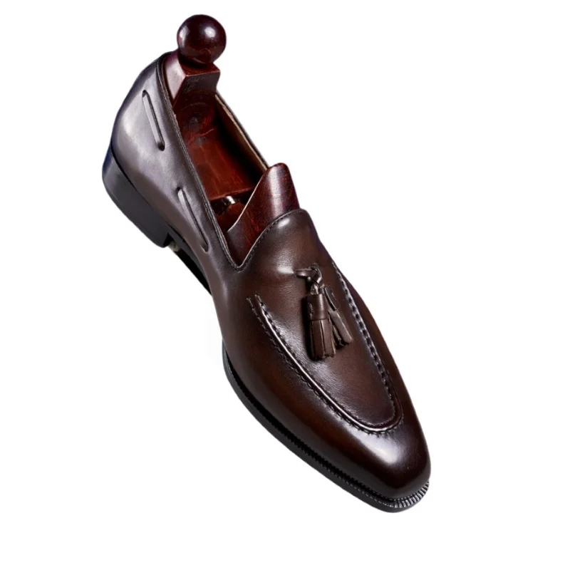 

French Calfskin Slip-on Loafers Elegant High-Grade All-Match Charm Beautiful Men’s Loafers with Stylish Moccasin Design AG2516