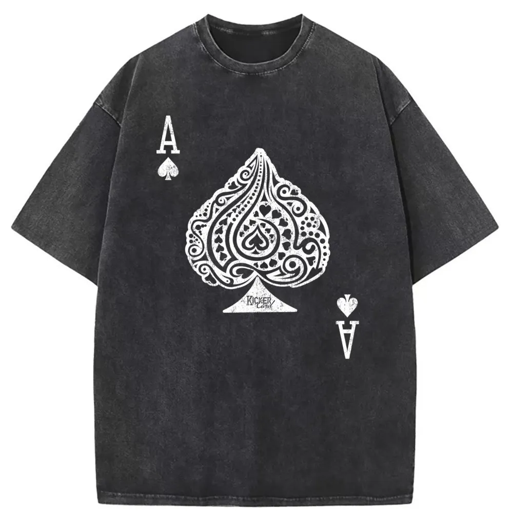 

Ace Of Spades Texas Men's Funny Camisa Summer Sweatshirts Chinese Style Long Sleeve Sportswears Retro Tee Shirt