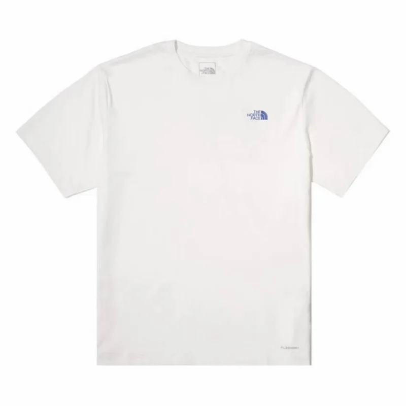 The North Face Travel Outdoor Series Unisex Short Sleeve Back Print Breathable Snow Peak White Casual Hiking Daily Wear T-shirt