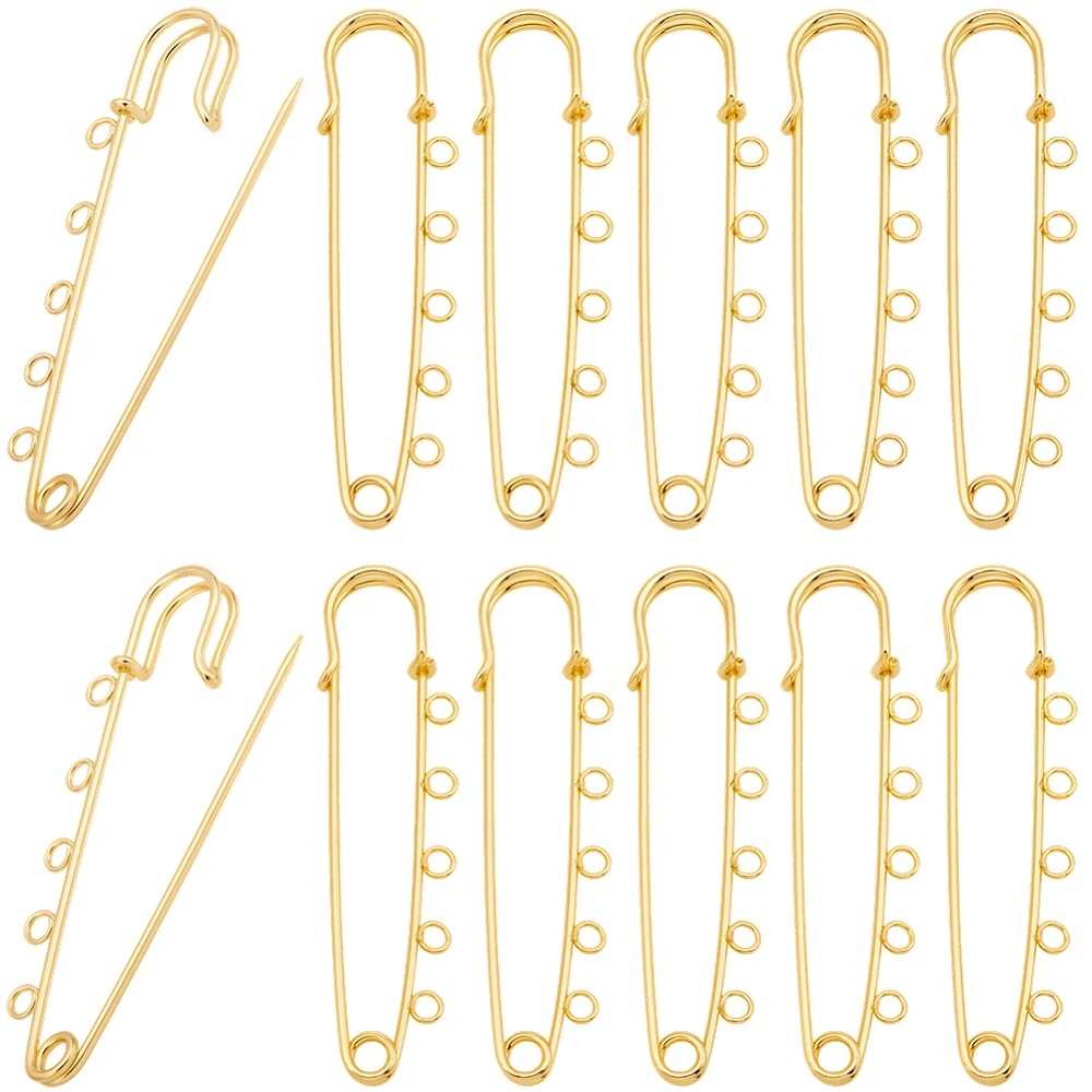1 Box 30pcs 3.15in Metal Kilt Brooch Gold Safety Pins Iron Golden Brooches Safety Clutch Tie Fastener Clasp Pin Pack Bulk