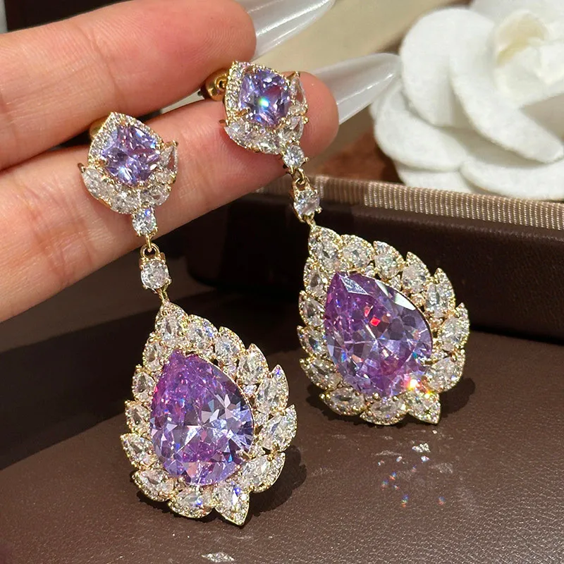 

Zircon Flower Light Luxury Fashion Elegant Fringed Earrings