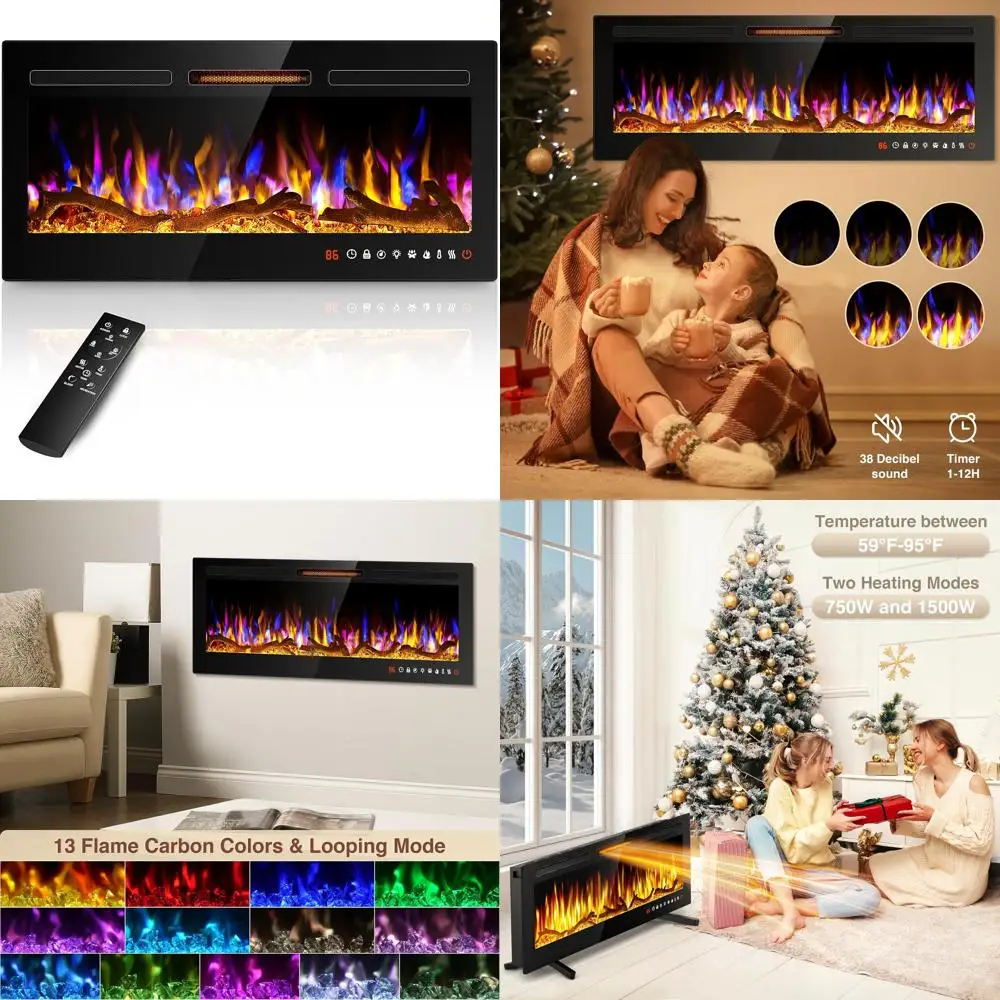 

Тонкий электрический камин, встраиваемый настенный линейный камин с дистанционным управлением для современного домашнего декора