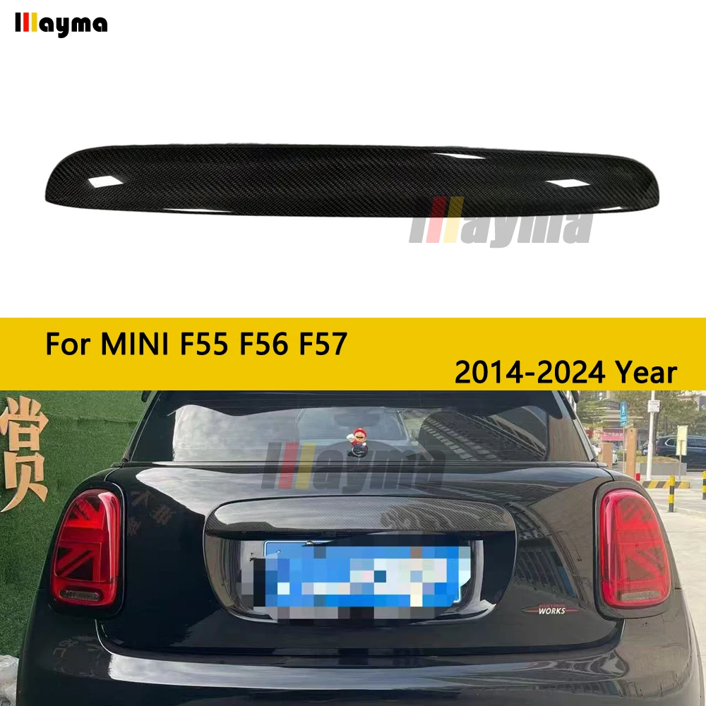 Full Coverage Real Carbon Fiber Car Rear Trunk Door Decorative Stick Cover for MINI 2014 - 2024 CABRIO F57 COOPER F55 JCW F56