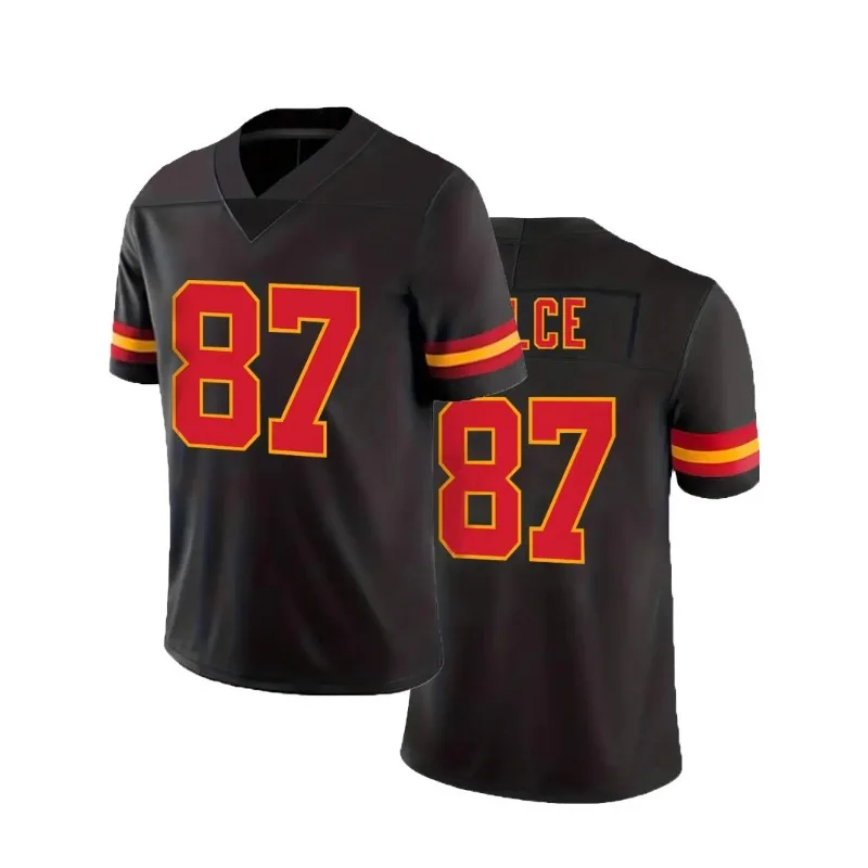 American Football Jersey Kansas City No. 87 Chiefs Women/Men's Sports Breathable Rugby T-Shirt For Training and Competition