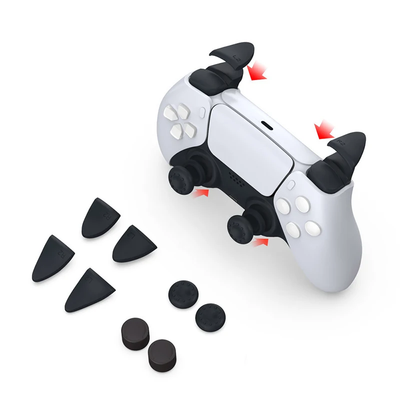 Accessories Kit for PS5 Compatible controller Thumb grip joystick + L2 R2 trigger extender + D-pad button Trigger Kit For PS5