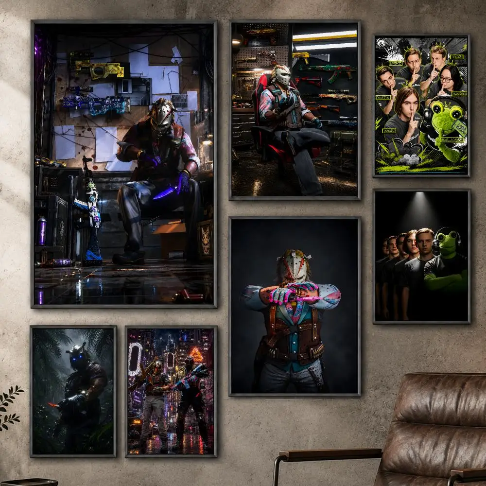 Game CSGO Counter Strike Tactical FPS Poster  PP Self Adhesive Home Garage Dorm Bar Wall Decor Aesthetic Retro Gift