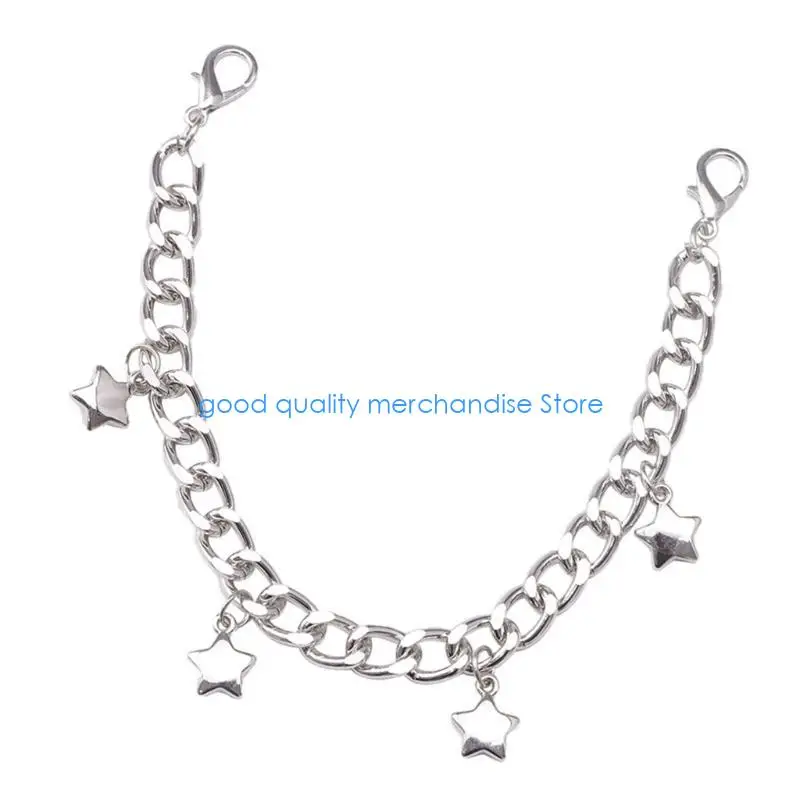 

Y5JD Star Punk Side Chain On Shoe Boot Handbag Pendant for Girls Stylish Boot Bracelet Trousers Street Clothing Chain
