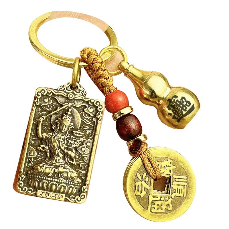 pudao-mountain-bronze-zodiac-buddha-keychain-eight-protective-gods-luy-gourd-car-ornament-creative-gift-festive-supplies