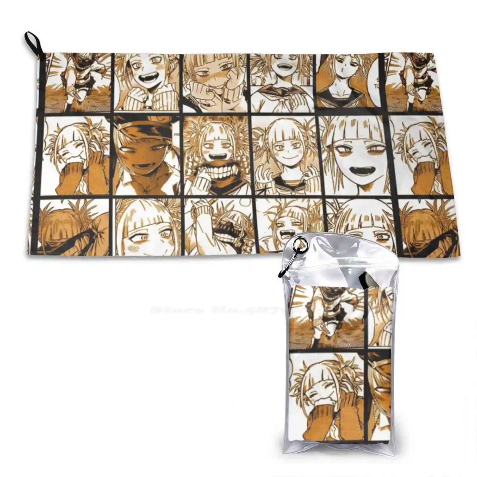 Himiko Toga Collage Soft Towel Quick Dry Beach Towel Himiko Toga Stain Villain Shigaraki Twice Boku No Hero Academia Collage