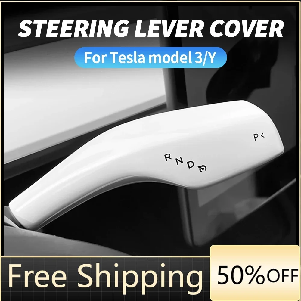 

Steering column Shift lever cove Bright White color For Tesla Model Y/3 Turn signal lever housing Turn signal interior trim ABS