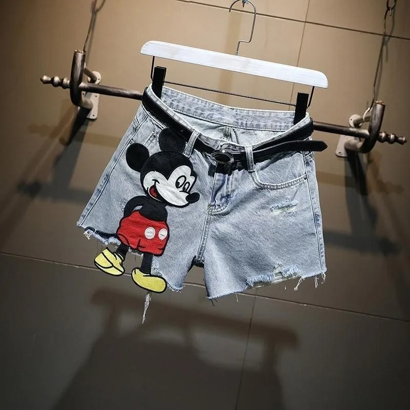 

Женские летние джинсовые шорты в европейском стиле с вышивкой, эффектом потертости, светлого оттенка, свободного кроя, прямые, широкие штанины, хит продаж