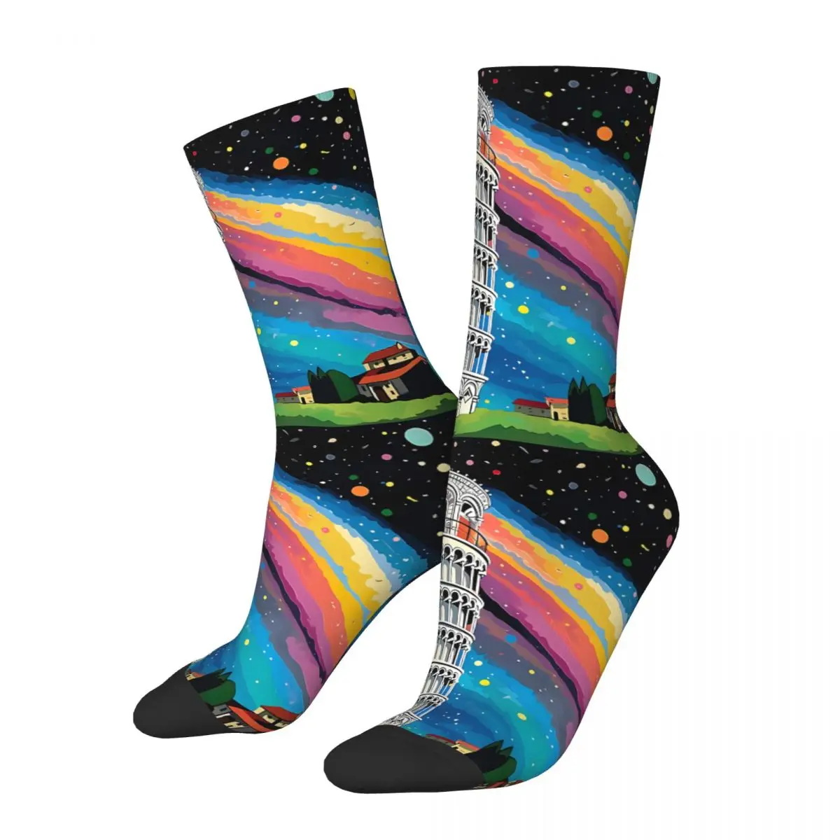 Leaning Tower Of Pisa Sock Printed Man Polyester