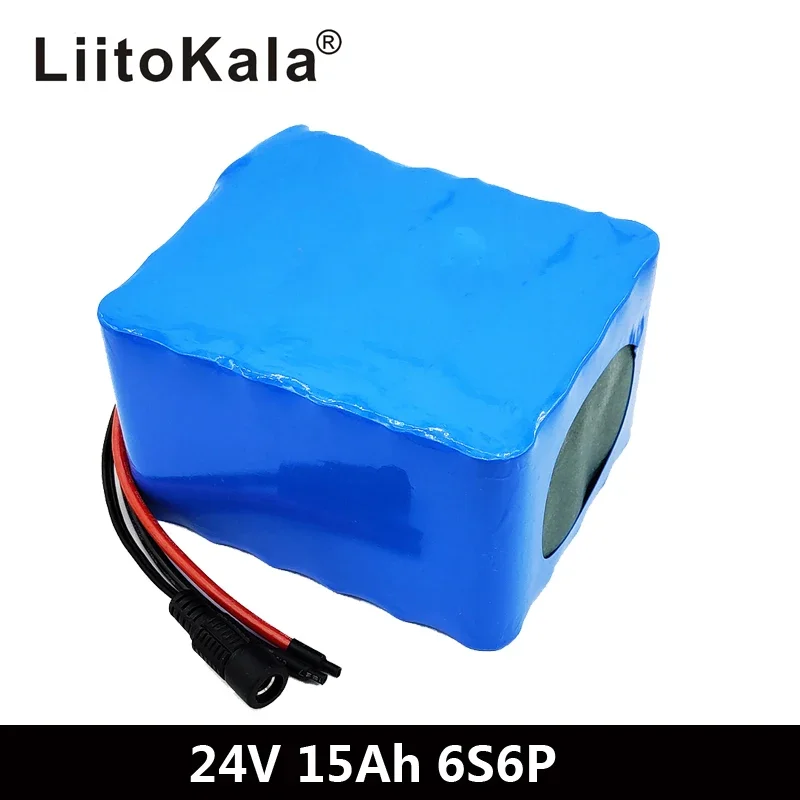 LiitoKala 6S6P 24V 15Ah 25.2V Lithium Battery Pack Batteries For Electric Motor Bicycle Ebike Scooter Wheelchair Cropper With BM