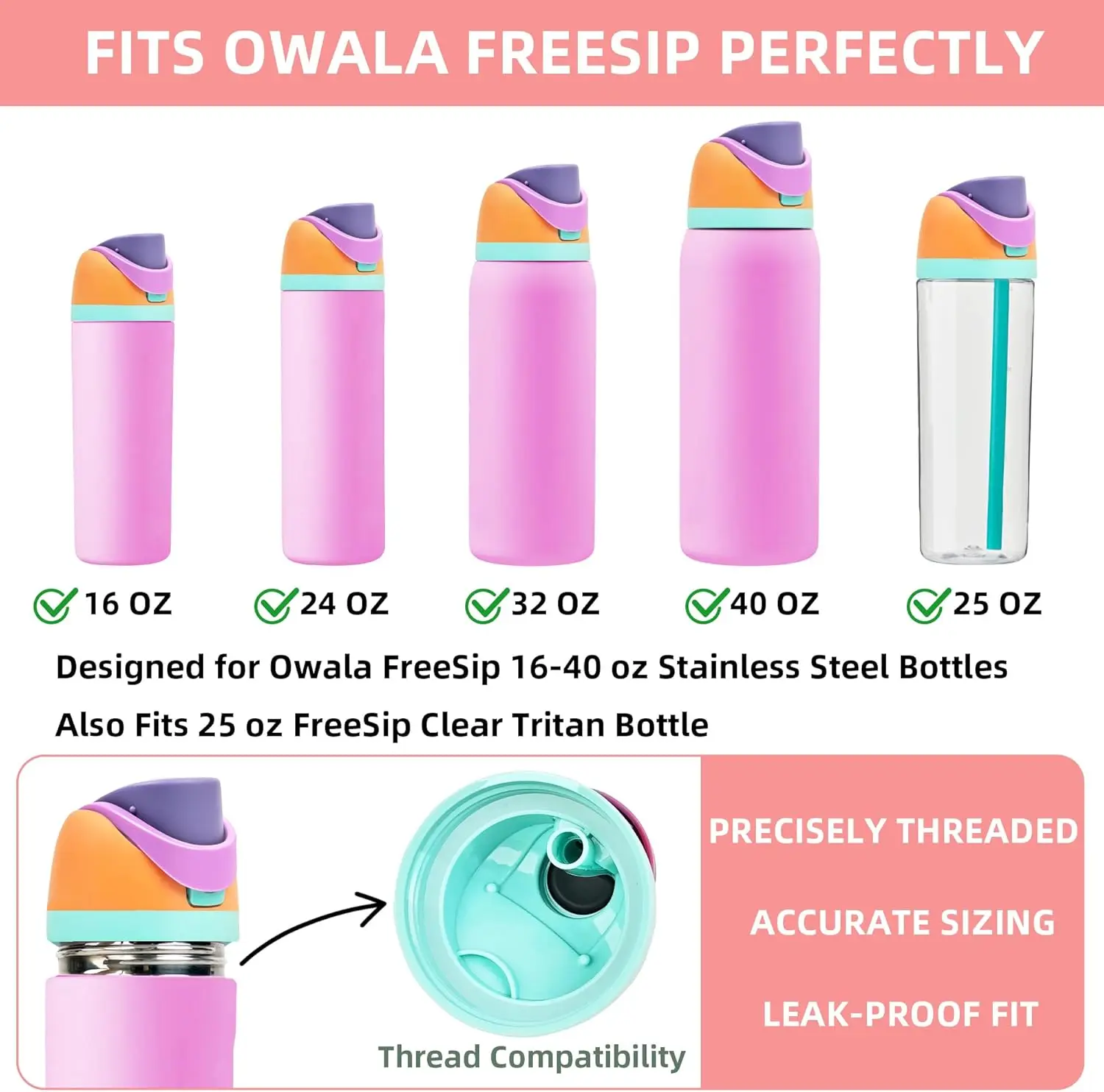 1-5 قطعة استبدال غطاء لزجاجة ماء الترمس 16 أوقية 24 أوقية 32 أوقية 40 أوقية BPA الحرة مانعة للتسرب الوجه الغطاء العلوي غطاء زجاجة ملحق #3