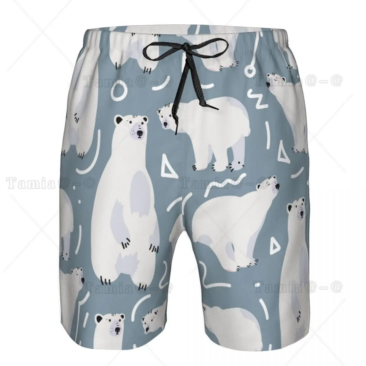 Men Beach Short Quick-drying Swimming Trunk Cute Polar Bear Swimwear Swimsuit Bathing Shorts