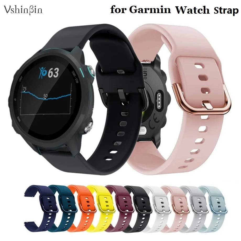 

Ремешок для наручных часов Garmin CAME 3 3S 2S SQ2 Forerunner 165 265 255 245 55 Vivoactive 5/4/Φ, силиконовый браслет для умных часов, 40 шт.