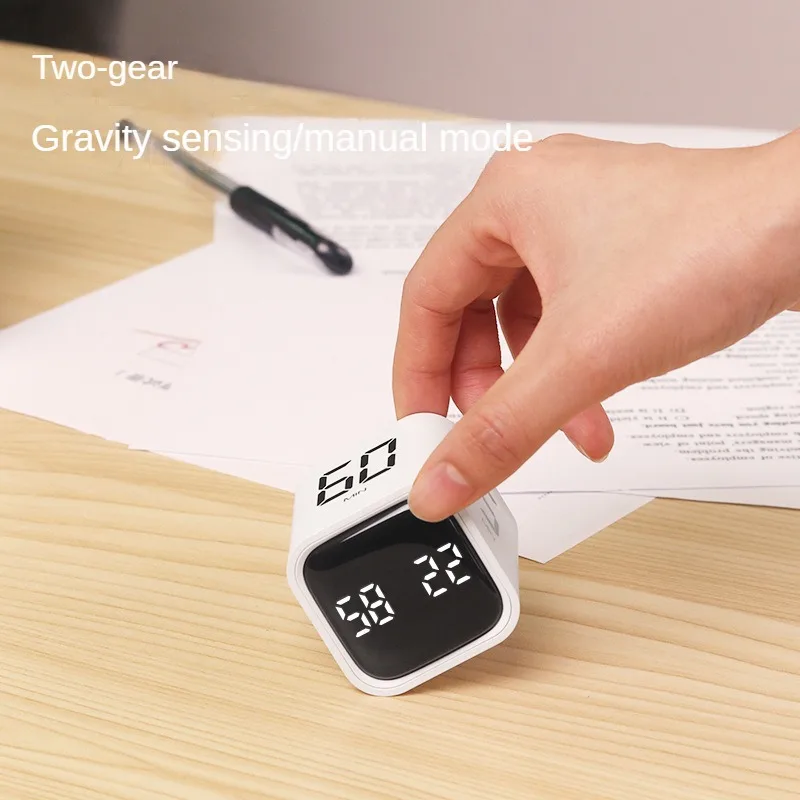 

Productivity Cube Timer Gravity Sensor Flipping LED Display 4 Preset Time Dual Modes Countdown Cooking Study Mini Digital Timer