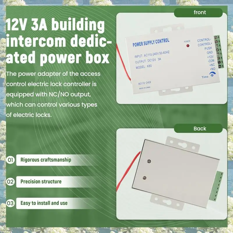New-K80 Deurtoegangssysteem Elektrische voeding Controle DC 12V 3A Miniatuur Power/Elektrisch slot Power/Toegangscontrolesysteem