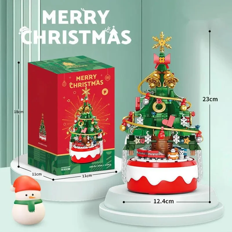 

Christmas Tree Music Box Children's Building Blocks Toy Valentine Day ABS Small Particle Christmas Creative Gift Ornament New