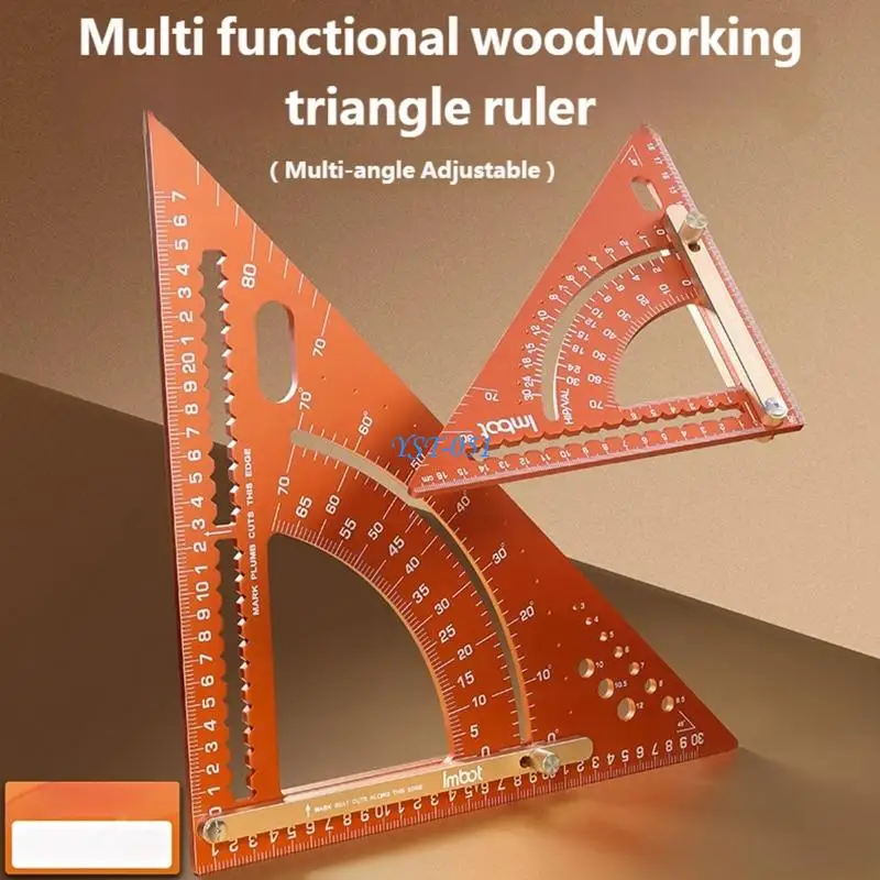 E15A Framing Square Aluminum Alloy Triangle Ruler Construction Adjustable Carpentry Square For Men Professional Hobbyists
