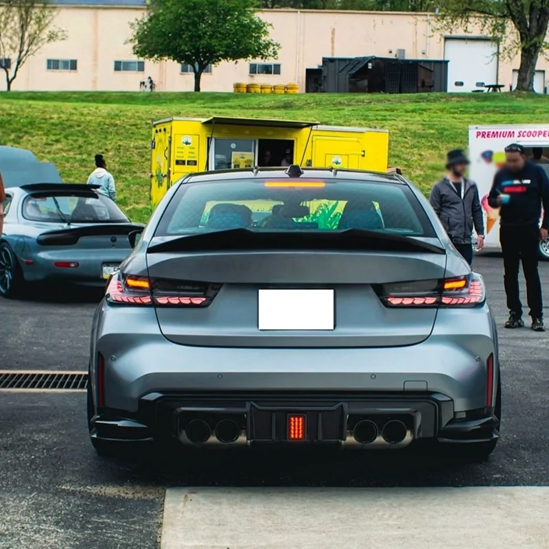 Горячий продавать влажный автомобильный задний бампер из углеродного волокна, диффузор для BMW M3 G80 M4 G82 G83 + задний ремешок для губ, задний диффузор