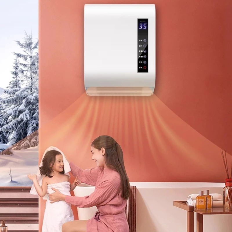 

2-in-1 Bathroom Heater & Dryer Remote-controlled Wall Mount Instant Warm Air Blower IPX4 Shower-safe Heating System