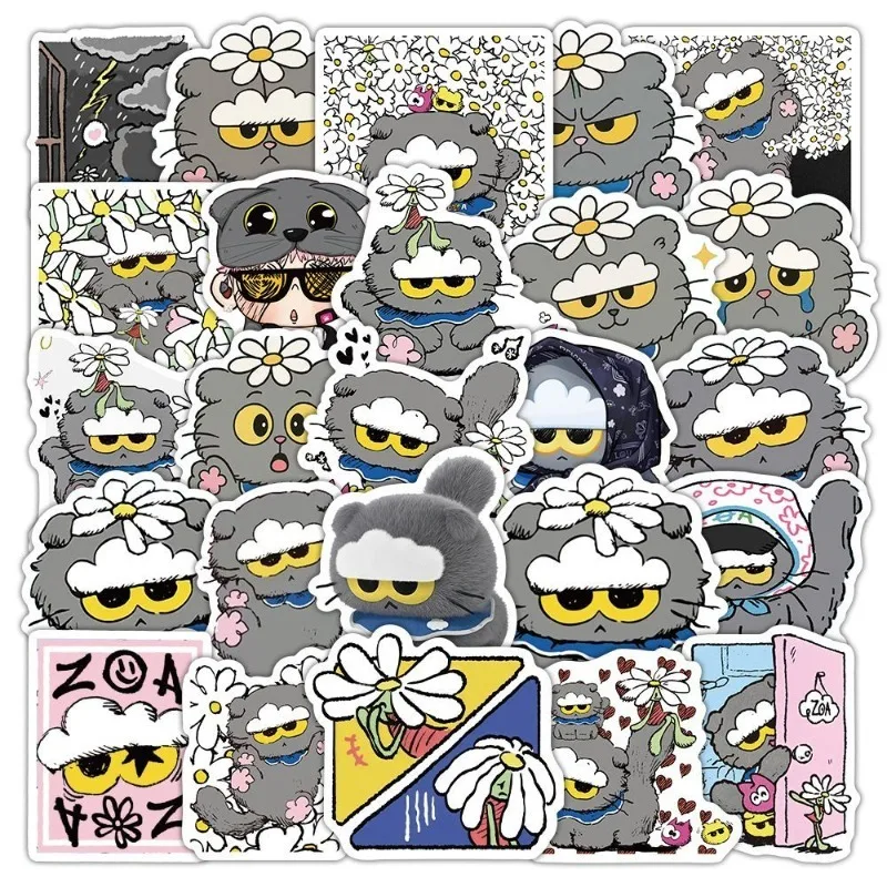 

60 PCS ZoA sticker cartoon cat cute doll, healing expression pack, DIY sticker art for mobile phone and notebook, gift 2026