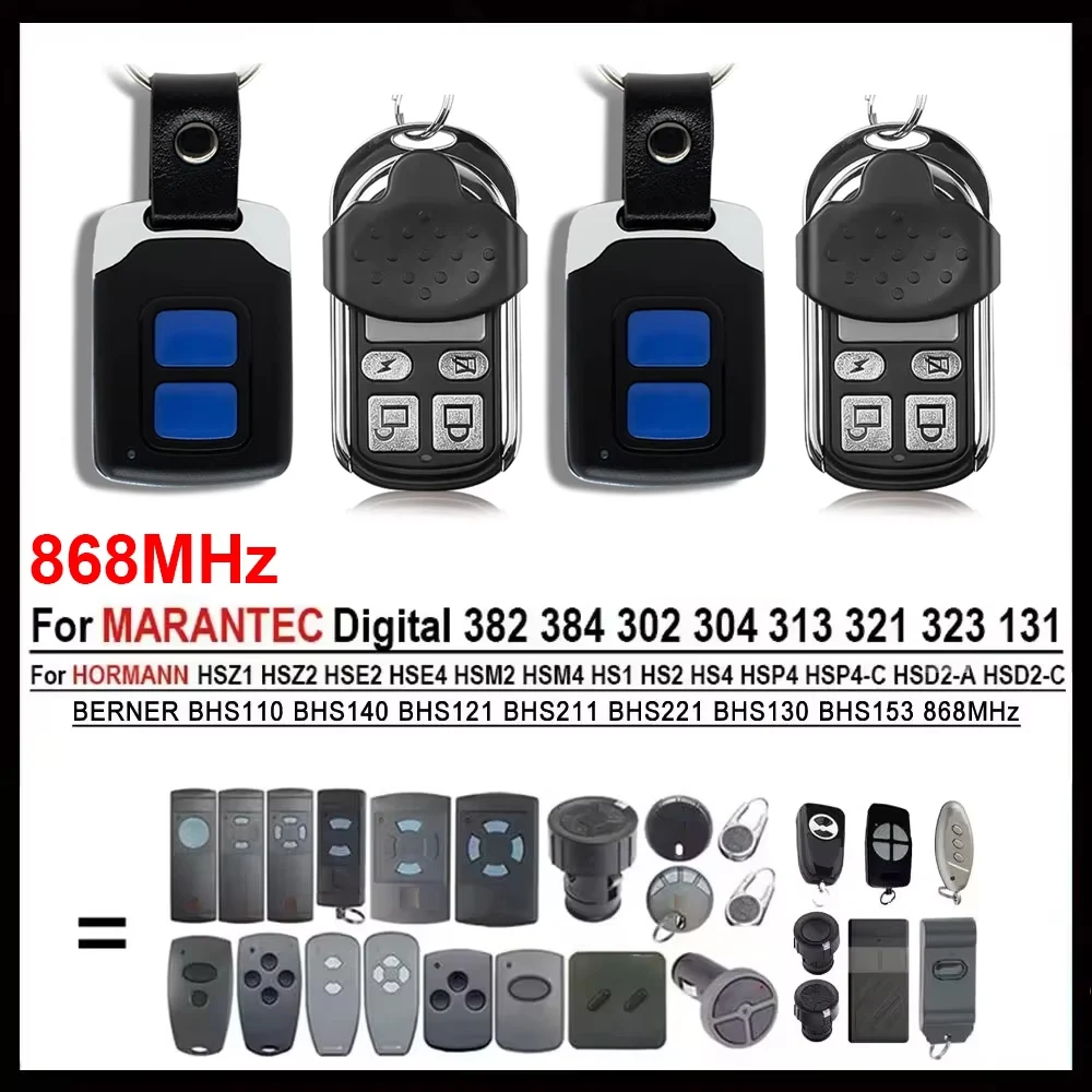 2pcs Transmitter Copy HORMANN MARANTEC BERNER Belfox 868MHz HS2 HS4 HSE2 HSE4 HSM4 Digital 302 D302 D304 D313 BHS110 BHS121 868