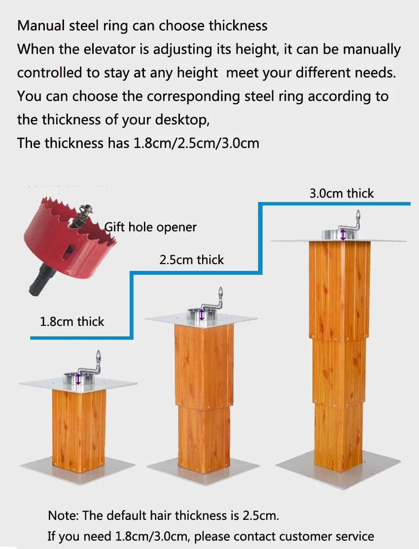 Tatami manual lifting table Bearing 60kg Aluminum alloy lift platform 31-68/36-84/25-55/28.5-62/34-75/42-100cm adjusted freely