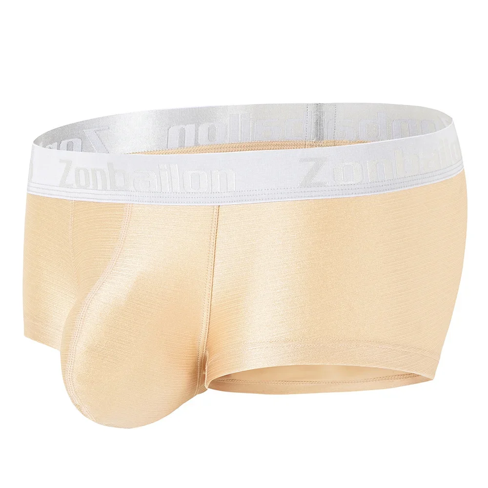 Jinshi Men Boxer Shorts Underwear Sexy Big Pouc hMan Nylon Sexy Bikini Mens Underwear